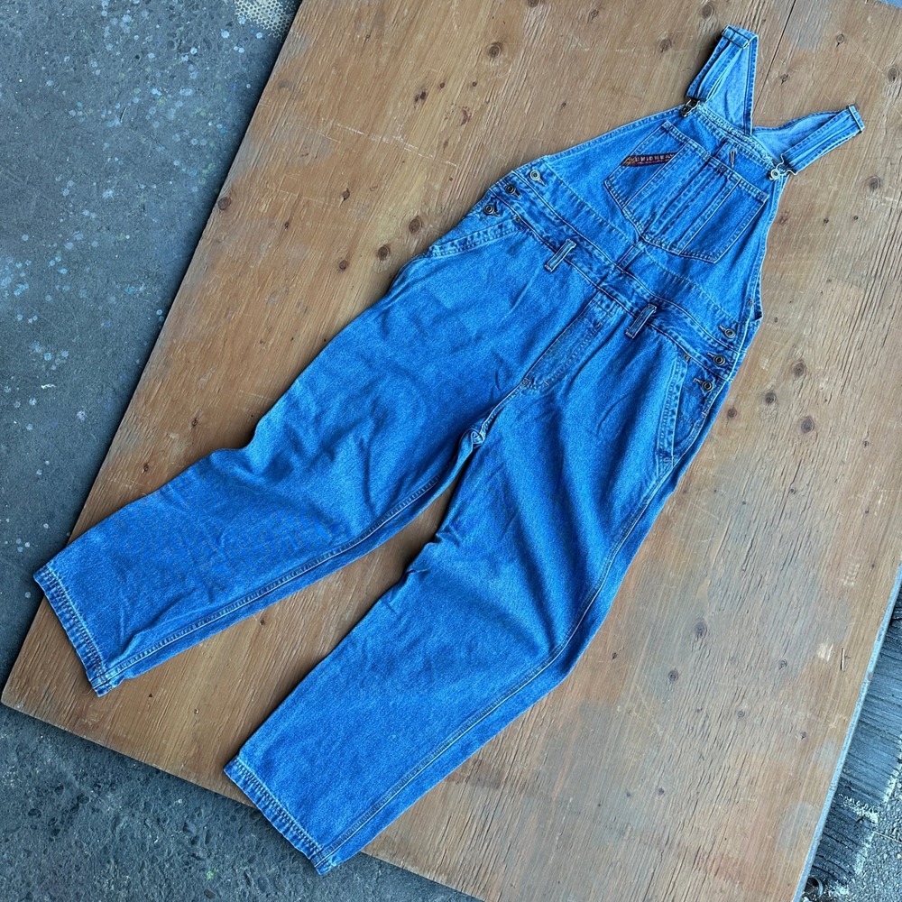 Unionbay Women's Denim Bib Overalls Medium Wash Retro Casual Dungarees Size L